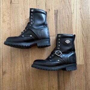 Harley-Davidson Women’s Faded Glory Riding Biker Leather Black Boots Size 9